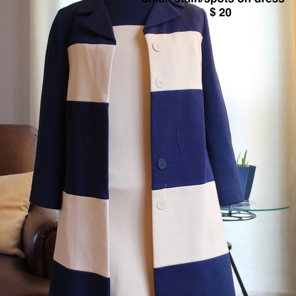 Vintage Yellow + Navy Dress and Coat